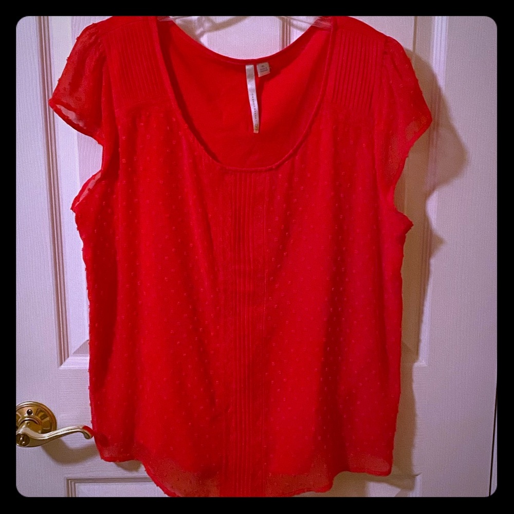LC Lauren Conrad Coral Cap Sleeve Blouse